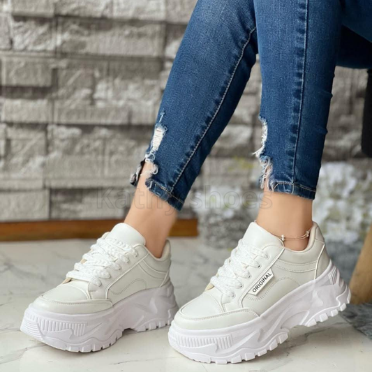 🖤 Zapatillas con Plataforma y Cordones Gruesos – Urbanas y Cómodas