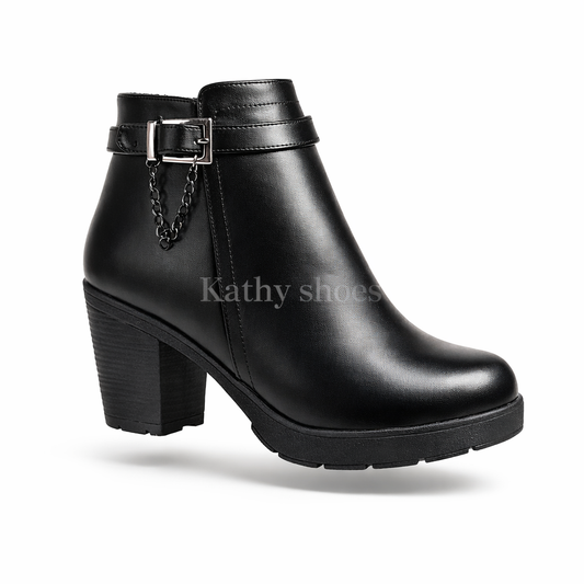 Botín Negro de Dama Taco 7 en Biocuero.