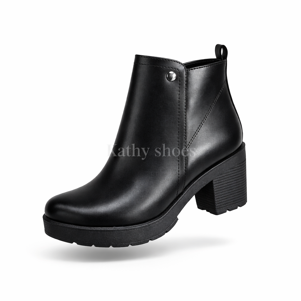 Botín Negro de Dama Taco 5 en Biocuero | Cómodo y Antideslizante