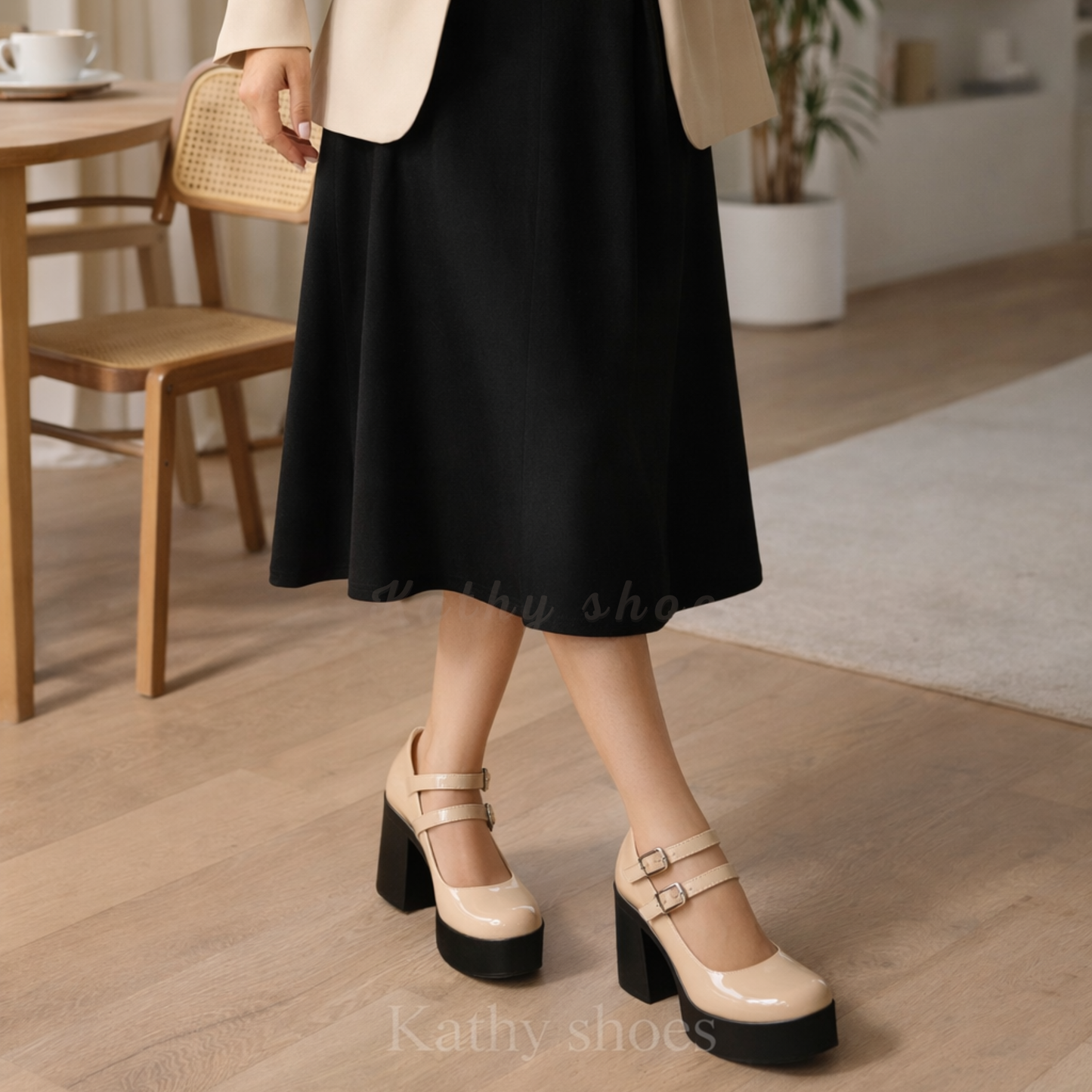 Zapatos de Charol con Plataforma y Taco 7 | Calzado Nacional para Mujer