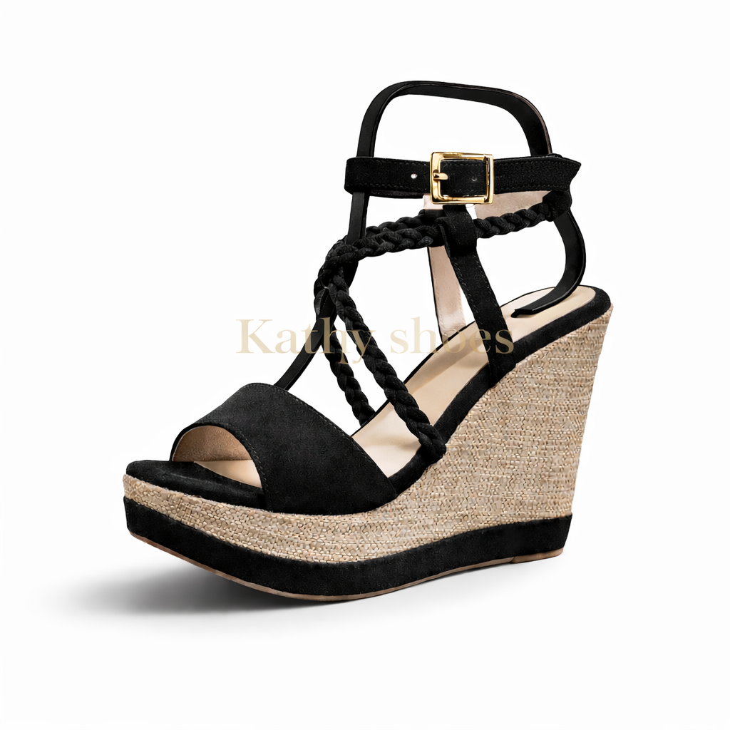 🖤🤍🤎 Sandalias Taco cuña 9 – Kathy Shoes