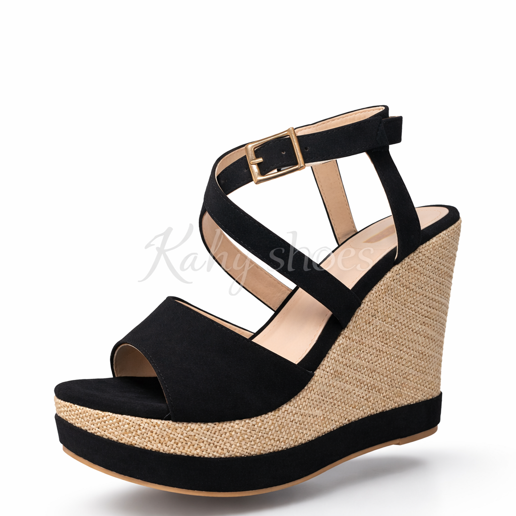 Sandalias Taco Cuña 9 Súper Cómodas – Antideslizantes | Kathy Shoes