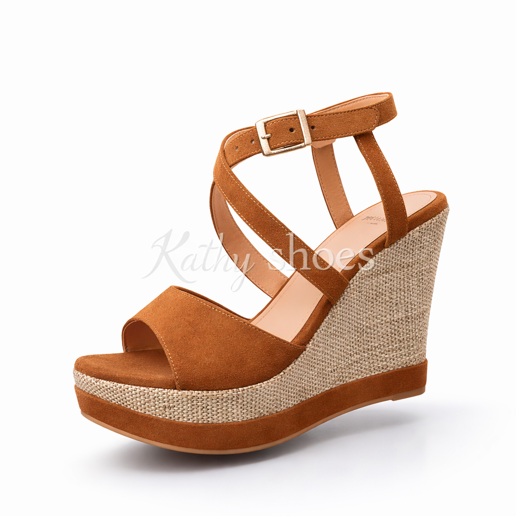 Sandalias Taco Cuña 9 Súper Cómodas – Antideslizantes | Kathy Shoes