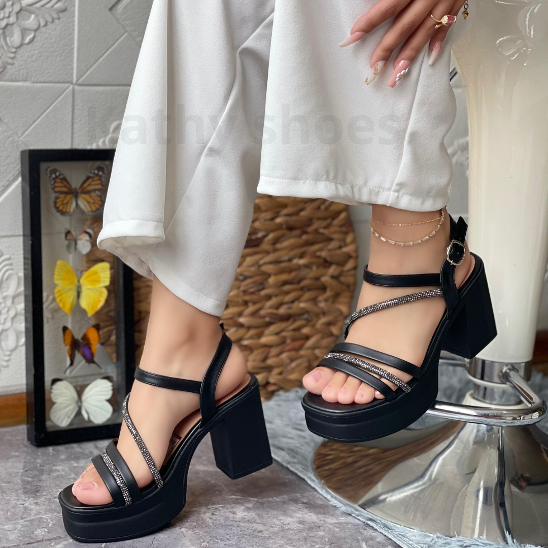 🤍 Sandalias Taco 7 con Plataforma – Elegantes y Cómodas